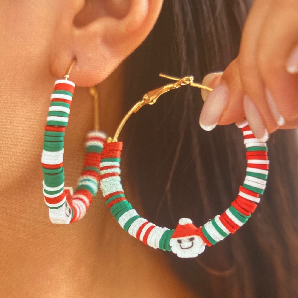 Holiday Cheer Hoop Earrings